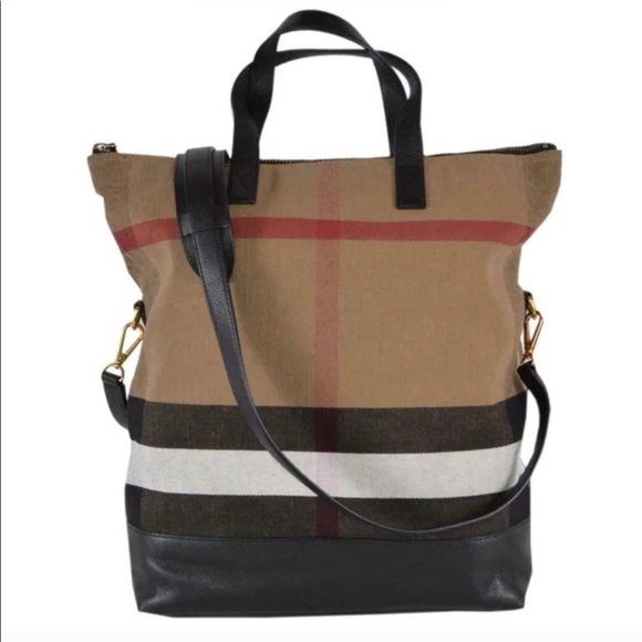 Burberry Handbags - Burberry Large ARMLEY Canvas Nova Check Tote